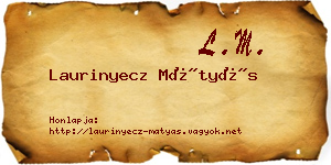 Laurinyecz Mátyás névjegykártya